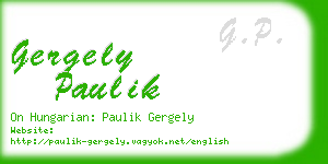 gergely paulik business card